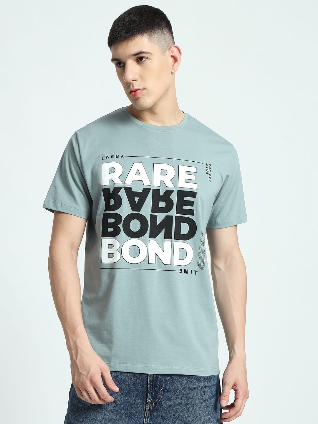 Rarebond's Rare Flip Moss Half Sleeve Comfort Fit T-Shirt