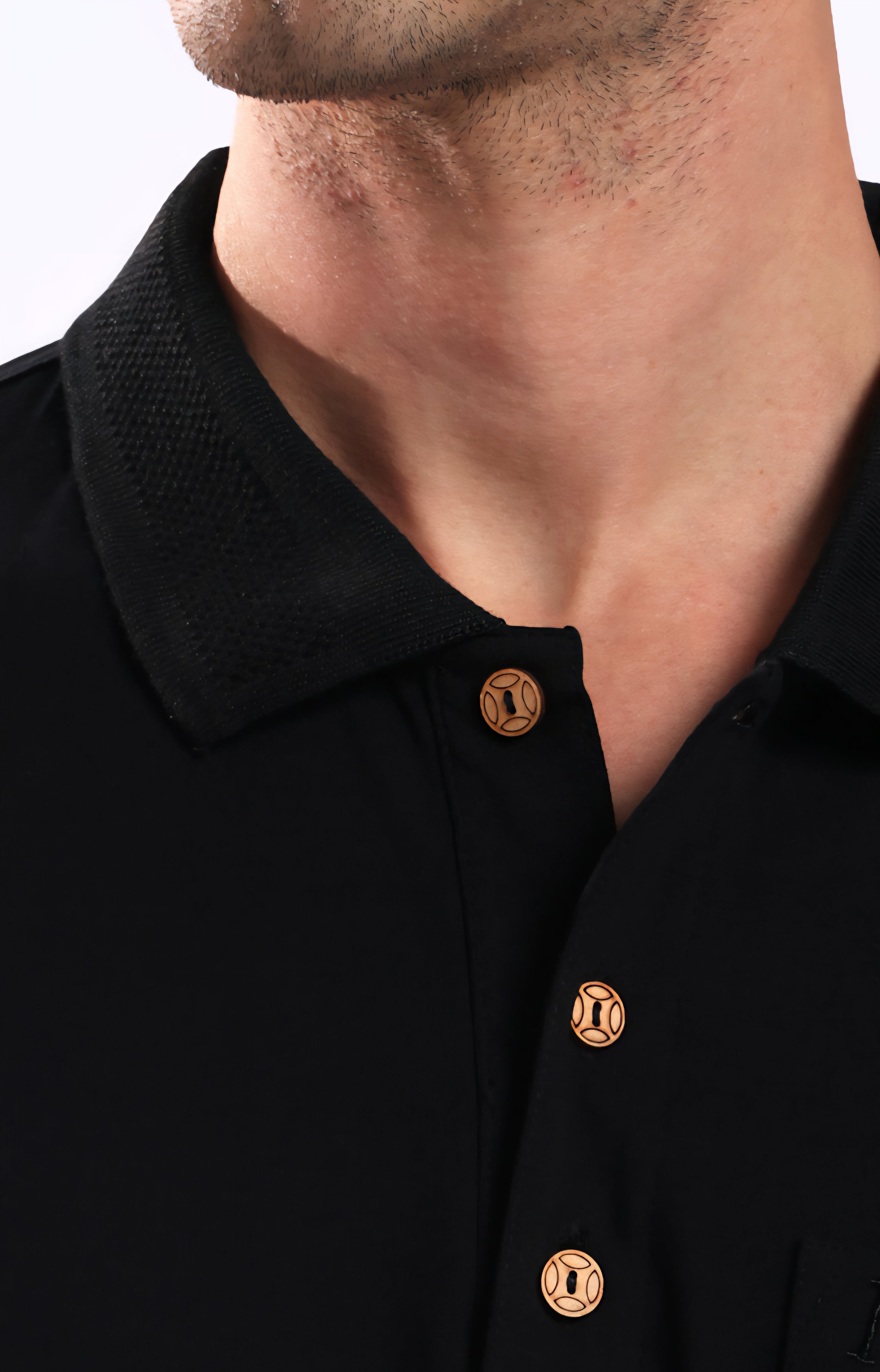 Rarebond Flow Half Sleeve Polo Neck Black Comfort Fit T-Shirt